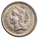 1866 3 Cent Nickel AU