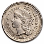 1866 3 Cent Nickel AU