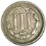 1866 3 Cent Nickel Fine