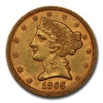 1866 $5 Liberty Gold Half Eagle MS-61 PCGS (Motto)