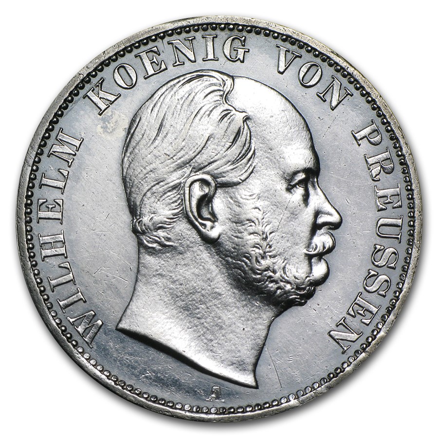 1866-A Prussia Silver Thaler AU Details