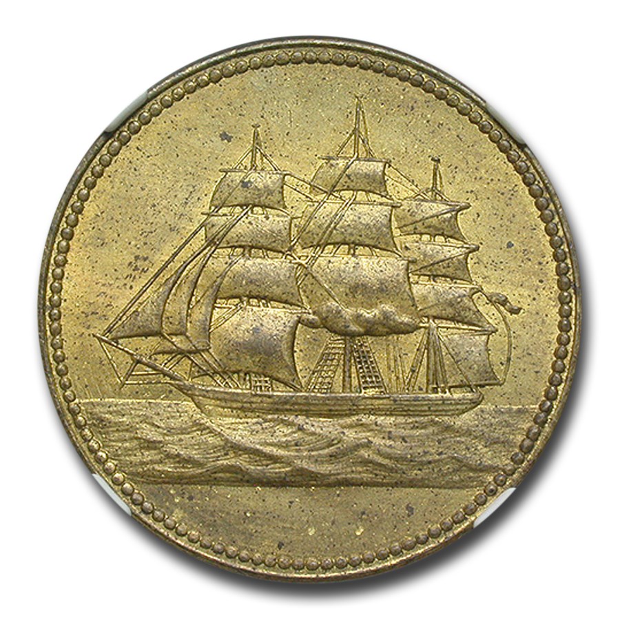 1866 Ceylon Brass Colombo Keir, Dunda & Co. Token MS-63 NGC