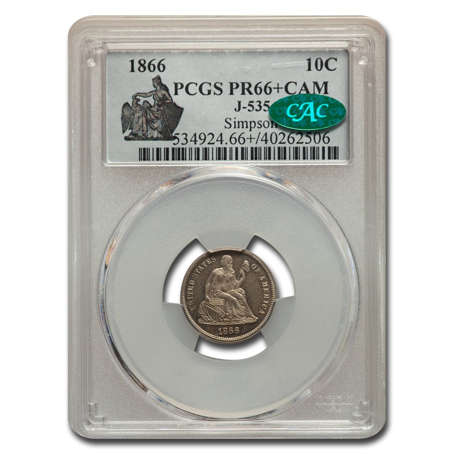 Buy 1866 Dime Pattern PR-66+ Cameo PCGS CAC (J-535) | APMEX