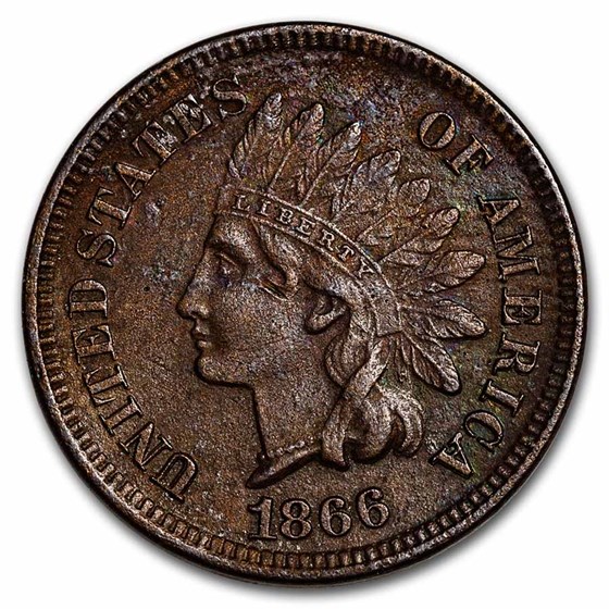 1866 Indian Head Cent AU Details 1866 Indian Head Cent AU Details
