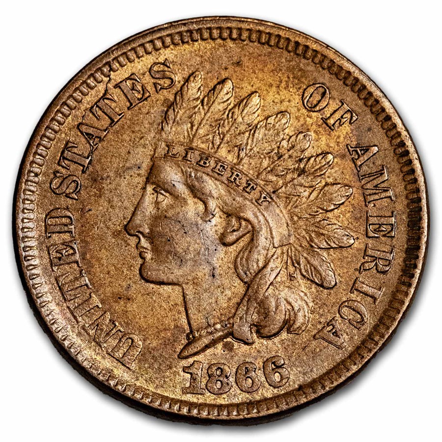 1866 Indian Head Cent AU