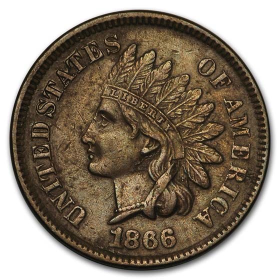 1866 Indian Head Cent AU 1866 Indian Head Cent AU