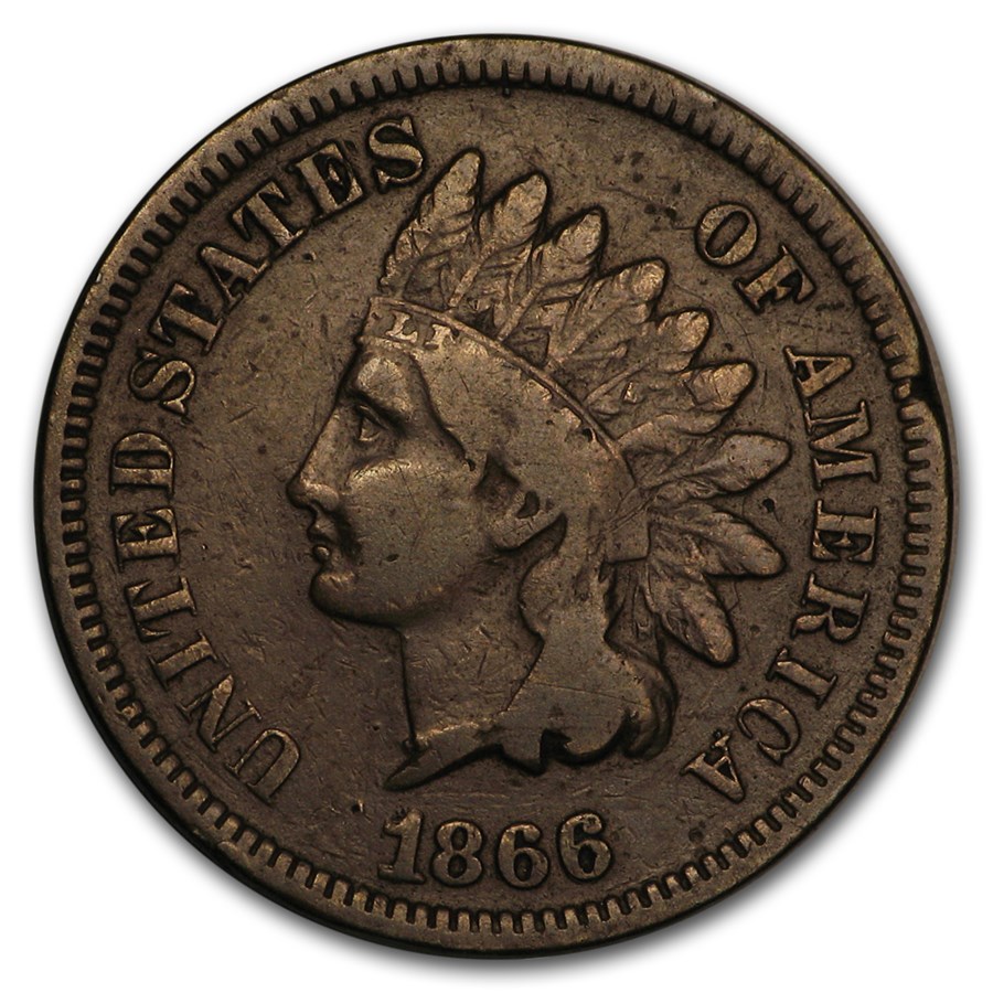 1866 Indian Head Cent Fine