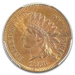 1866 Indian Head Cent MS-64 PCGS CAC (Red/Brown)