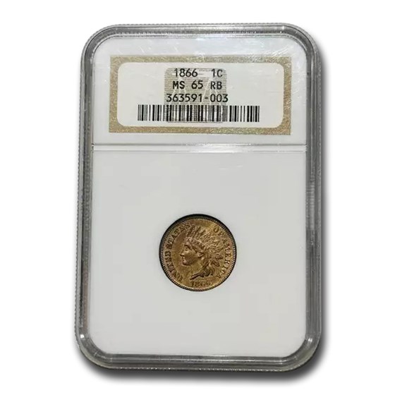1866 Indian Head Cent MS-65 NGC (Red/Brown) 1866 Indian Head Cent MS-65 NGC (Red/Brown)