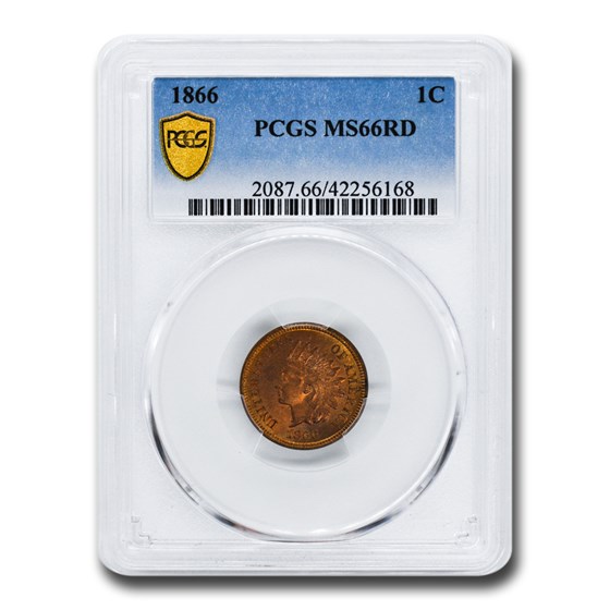 1866 Indian Head Cent MS-66 PCGS (Red) 1866 Indian Head Cent MS-66 PCGS (Red)