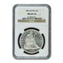 1866 Liberty Seated Dollar MS-63* NGC (PL, Motto) 1866 Liberty Seated Dollar MS-63* NGC (PL, Motto)