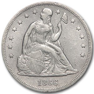 1866 Liberty Seated Dollar XF Details (Cleaned) 1866 Liberty Seated Dollar XF Details (Cleaned)
