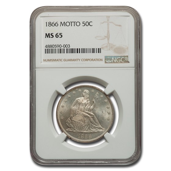 1866 Liberty Seated Half Dollar MS-65 NGC (Motto) 1866 Liberty Seated Half Dollar MS-65 NGC (Motto)