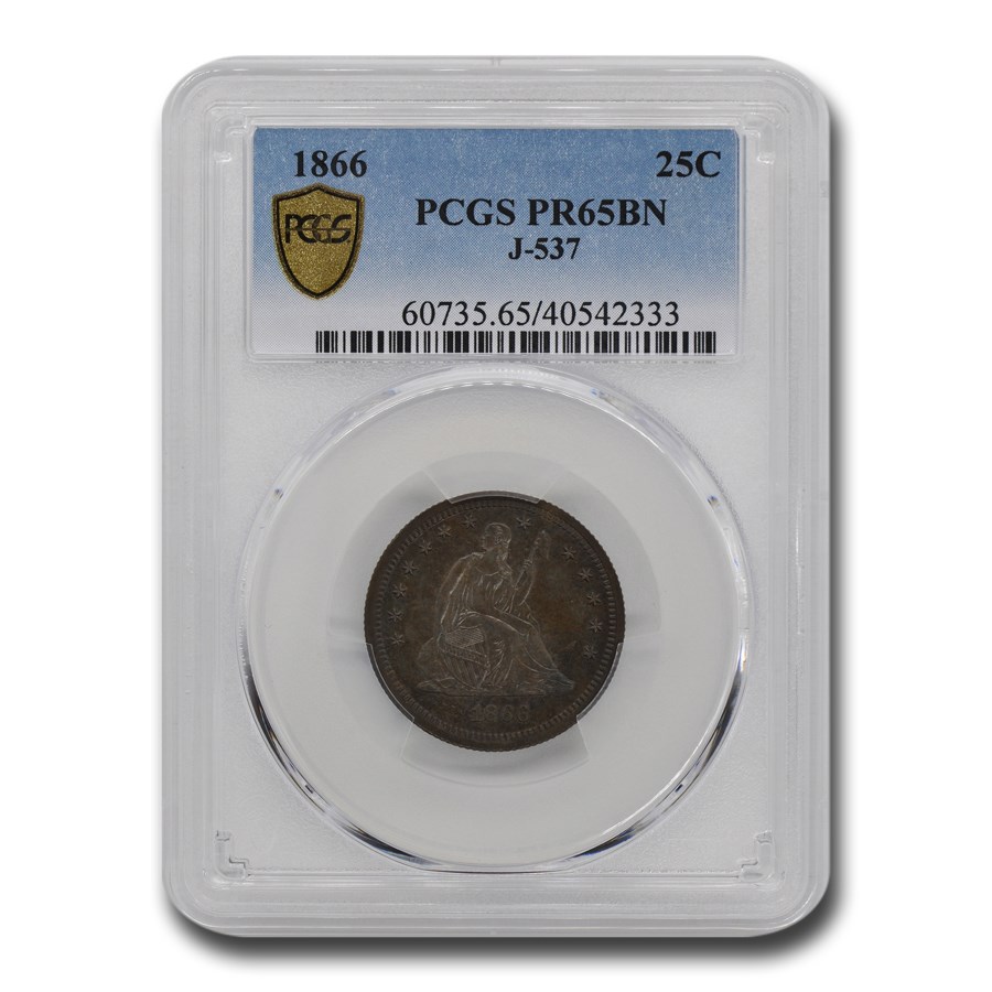 1866 Liberty Seated Quarter Pattern PR-65 PCGS (Brown, J-537)