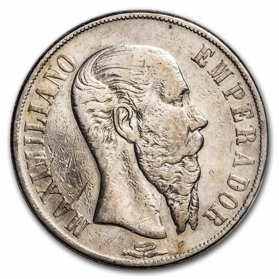 1866-Mo Mexico Silver Peso Maximilian I VF