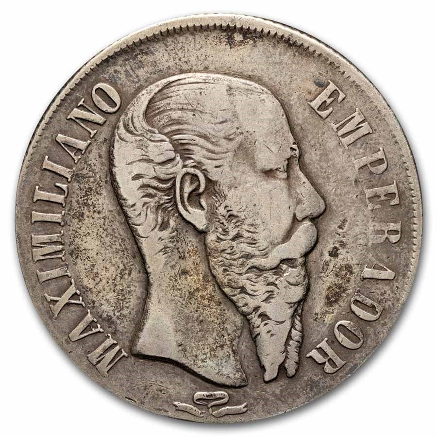 1866-Pi Mexico Silver Peso Maximilian I VF
