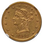 1866-S $10 Liberty Gold Eagle AU-55 NGC (No Motto)