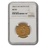 1866-S $10 Liberty Gold Eagle AU-55 NGC (No Motto)