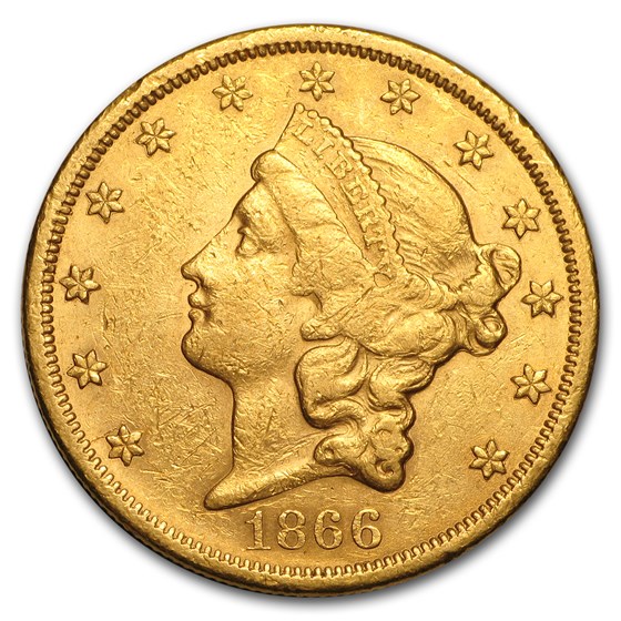 1866-S $20 Liberty Gold Double Eagle AU 1866-S $20 Liberty Gold Double Eagle AU
