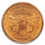 1866-S $20 Liberty Gold Double Eagle No Motto AU-53 PCGS