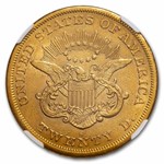1866-S $20 Liberty Gold Double Eagle No Motto AU Details NGC