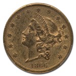 1866-S $20 Liberty Gold Double Eagle w/Motto AU-50 PCGS