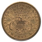 1866-S $20 Liberty Gold Double Eagle w/Motto AU-50 PCGS