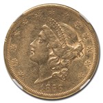 1866-S $20 Liberty Gold Double Eagle w/Motto XF-45 NGC