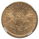 1866-S $20 Liberty Gold Double Eagle w/Motto XF-45 NGC
