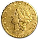 1866-S $20 Liberty Gold Double Eagle w/Motto XF-45 PCGS
