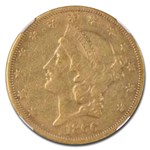 1866-S $20 Liberty Gold Double Eagle XF-45 NGC (No Motto)