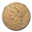 1866-S $5 Liberty Gold Half Eagle VG-10 NGC (No Motto)