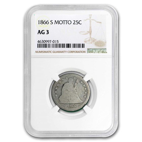 1866-S Liberty Seated Quarter AG-03 NGC (Motto) 1866-S Liberty Seated Quarter AG-03 NGC (Motto)