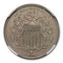 1866 Shield Nickel AU-55 NGC (Rays)
