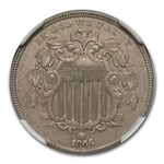 1866 Shield Nickel AU-55 NGC (Rays)