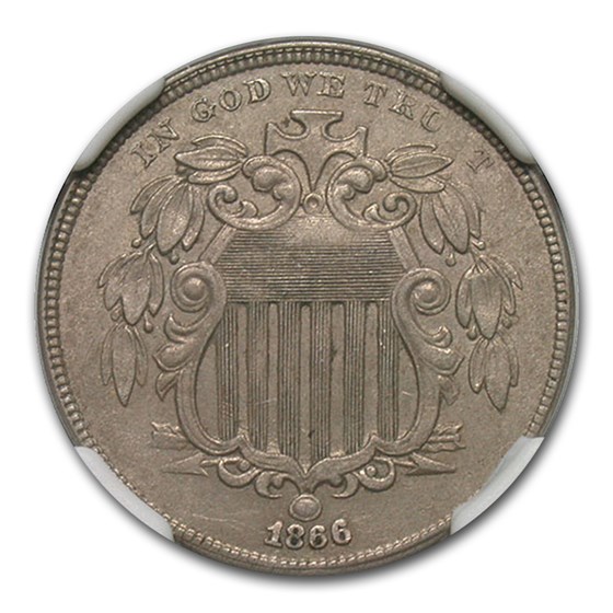 1866 Shield Nickel AU-55 NGC (Rays) 1866 Shield Nickel AU-55 NGC (Rays)