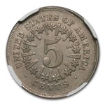1866 Shield Nickel AU-55 NGC (Rays)