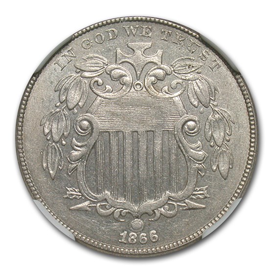 1866 Shield Nickel MS-61 NGC (Rays) 1866 Shield Nickel MS-61 NGC (Rays)