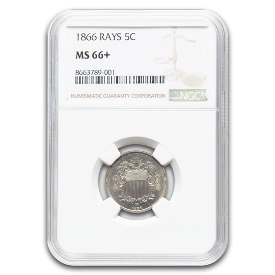 1866 Shield Nickel MS-66+ NGC