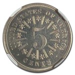 1866 Shield Nickel PF-67 Cameo NGC (Rays)
