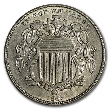 1866 Shield Nickel w/Rays AU 1866 Shield Nickel w/Rays AU