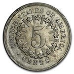 1866 Shield Nickel w/Rays AU