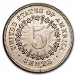 1866 Shield Nickel w/Rays BU