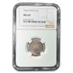 1866 Shield Nickel w/Rays MS-64 NGC