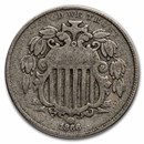 1866 Shield Nickel w/Rays VG