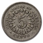 1866 Shield Nickel w/Rays VG