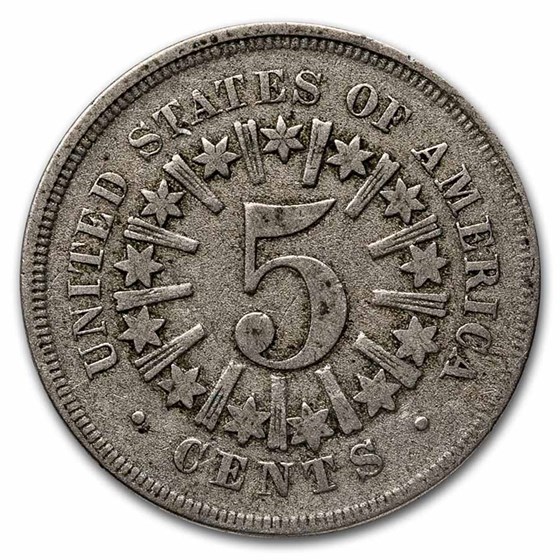 1866 Shield Nickel w/Rays VG 1866 Shield Nickel w/Rays VG