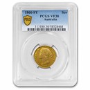 1866-SY Australia Gold Sovereign Victoria VF-30 PCGS