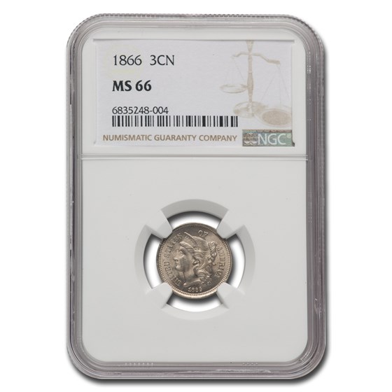 1866 Three Cent Nickel MS-66 NGC
