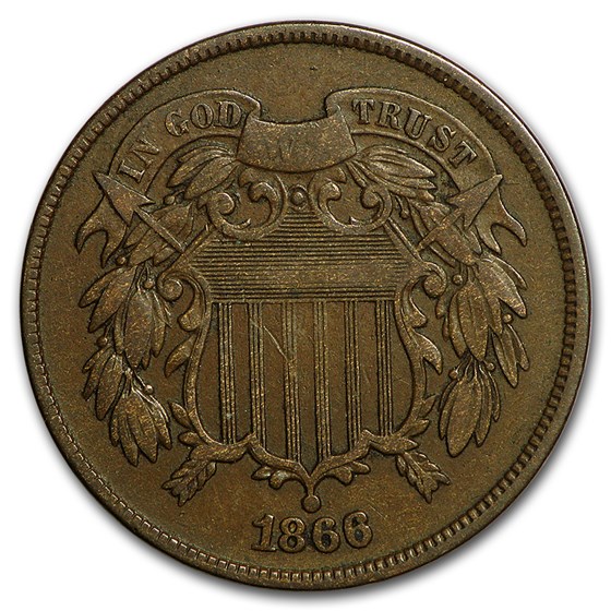 1866 Two Cent Piece Fine 1866 Two Cent Piece Fine